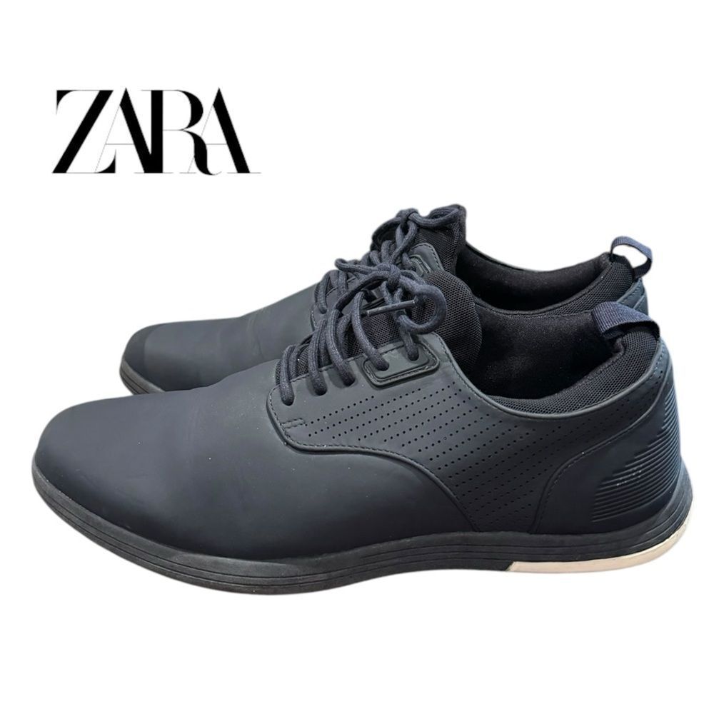 ZARA Men's Navy Matte Lace Tennis Shoes Sneakers 43